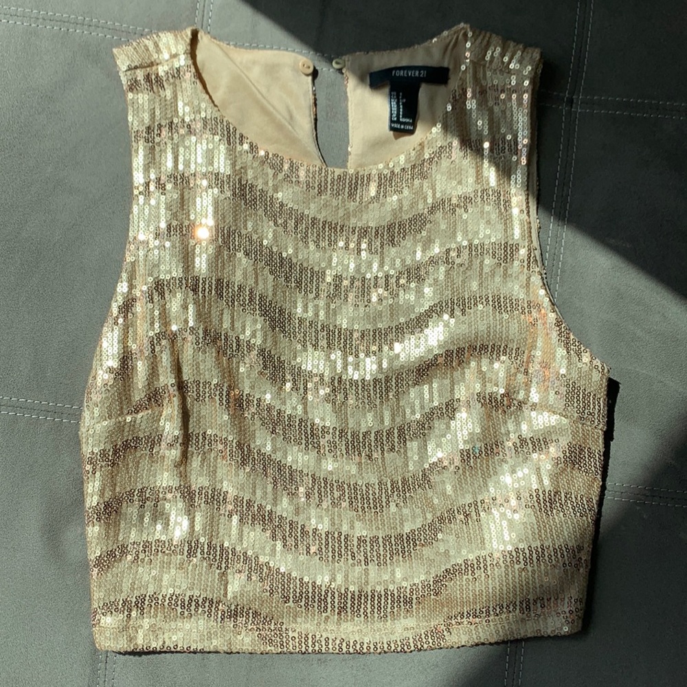 Gold crop top
